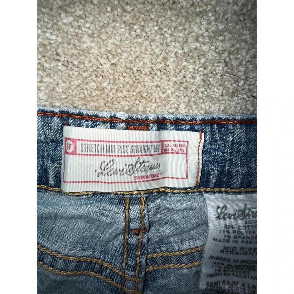Levi Strauss Signature Jeans Womens 10 Blue All Day Comfort Stretch Straight Leg